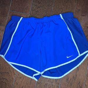 Nike Bundle Blue Running Shorts with White Accents with matching Nike tank top